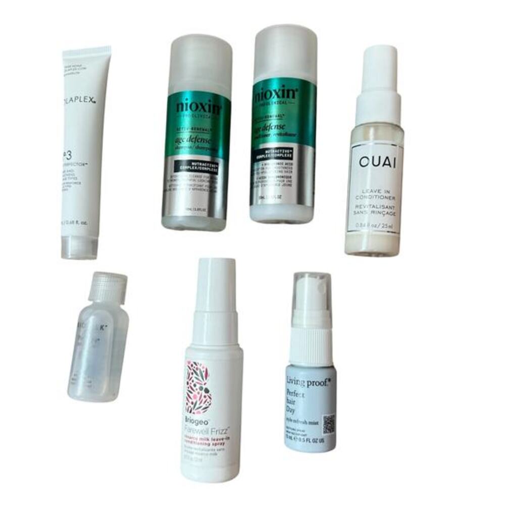 Ulta & Sephora assorted hair care deluxe size samples Olaplex Briogeo Ouai silk